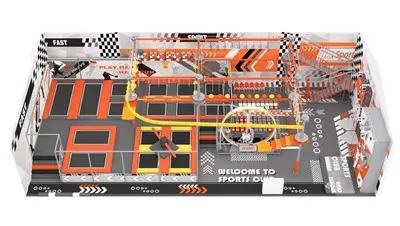 Крытый мягкий игровой центр с веревочной дорожкой и батутом